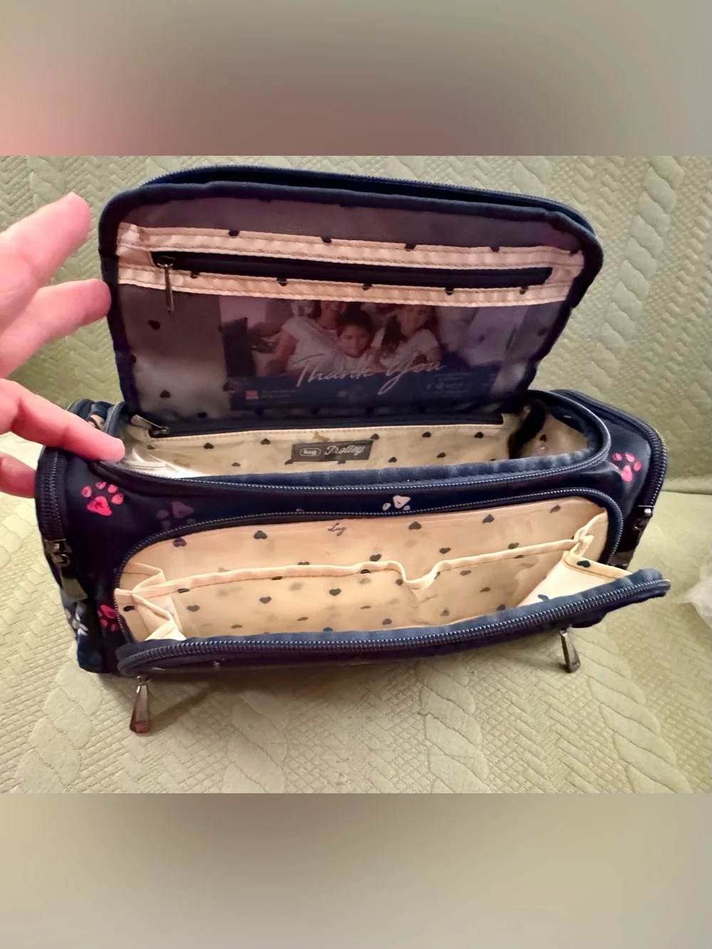 Lug Trolley Cosmetic Bag Paws Navy NWT